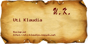 Uti Klaudia névjegykártya